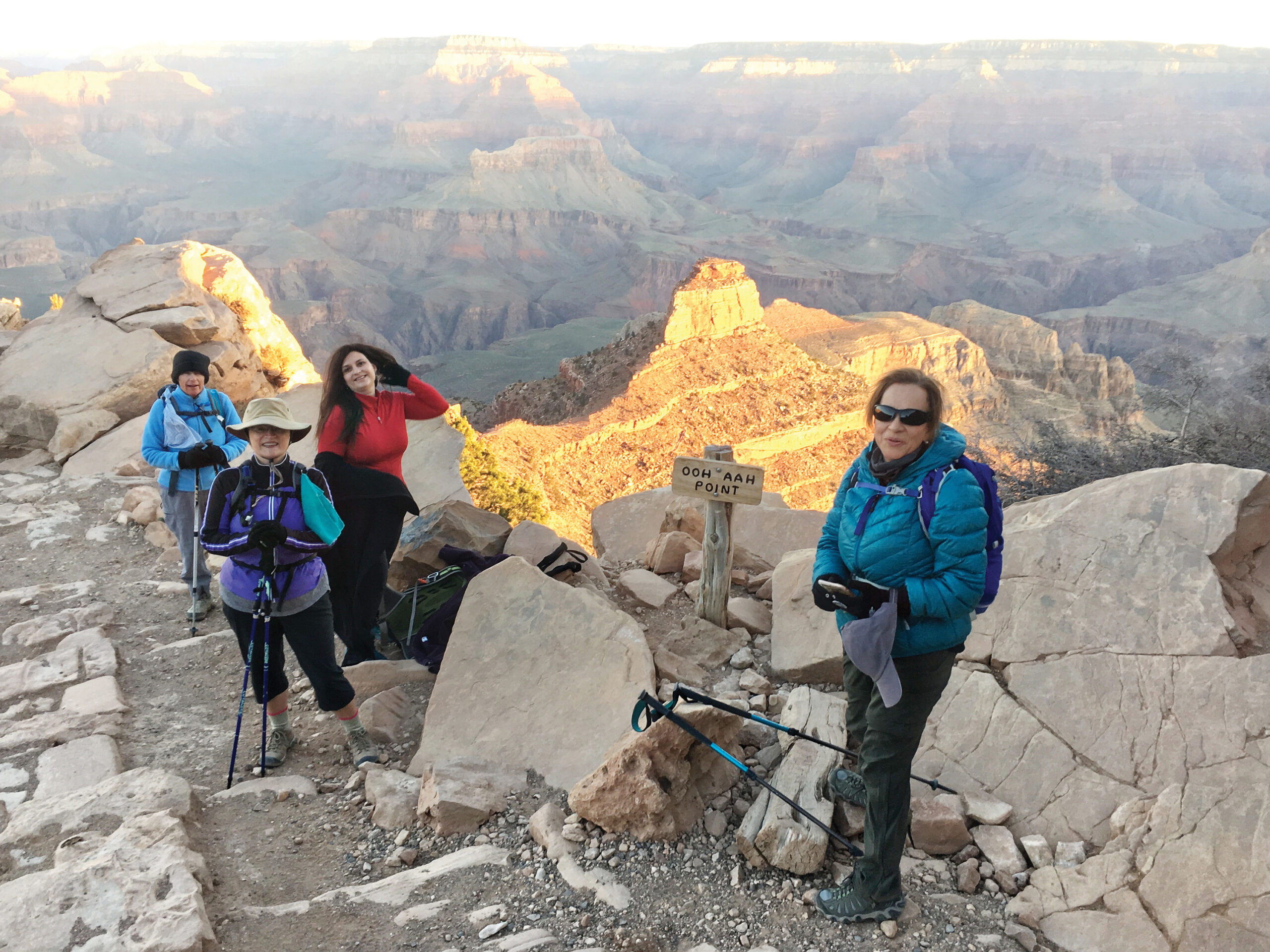Ooh Aah Point at the Grand Canyon. Pictured (left to right) are club members DeEtte Faith, Tracy Nilsen, Melanie Hudson, and Rocio Smith. (Photo by Warren Wasescha)