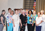 2014 Agave Co-President Kathy Neffenger (with her Board center left), installs Faith Bragg of Maricopa as President (with her new Board center right) for the new 2014-2015 quilting year.