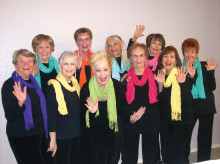 Ambassadors singers from bottom left are Cathy Hanson, Kay Davis, Sheri Hopkins, Vel Boardman and Helen Wright; back row from left are Chris Roen, Nancy Roberts, Patti Entwistle, Sue Elsner and Barbie Bergerson; not pictured are Beverly Borneman, Pat Puchniak, Cindi Decker, Linda Raphael, Kay Tymn and Gina Renner.