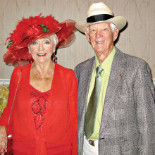 Jean and Bill Fee are ready to celebrate the Mint Julep Ball at the recent Cotillion Dance.