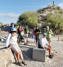 Sun Lakes hikers taking a break in South Mountain Park