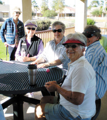 Completing Lady Putters golf last season (left to right) are Bea Hadsell, Norma Marsh, Pat Martin, unidentified and Susan Powell.