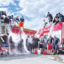 The Sun Lakes  Fire Department  Station 232 takes the  Ice Bucket Challenge!  Photo credit:  John Livoti and Ann Posiviata