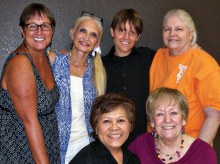 Clockwise from left are Chordaires Show Chorus Vice President JoAnn Leonard, President Patti Entwistle, Director Adam Thome, At Large Member Joanne Cosgrove, Performance Director Chris Roen and Secretary Norma Tye.