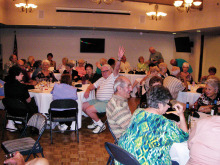 Members of the Sun Lakes Italian American Club enjoy a good Italian dinner.