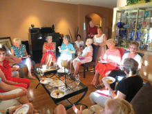 Members of Cheers enjoyed wine tasting at Laurie Starr’s home.