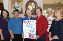 Pictured left to right are Mary Knape, Lesley Baran, Jan Kloster, State Regent Gillian Morse, Nancy Andrews and Marjorie Nelson