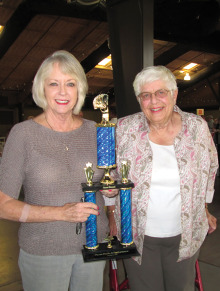 Second place winners of the annual Pro-Am Bridge Event Susan Howard and Jennine Barnes.