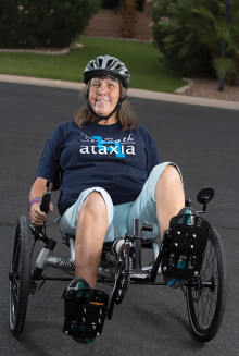 Mary Fuchs riding her Catrike!