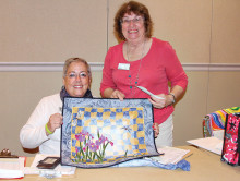 Education Assistant Laura Alexander and Agave Education Director Marti French show a sample from an upcoming workshop.