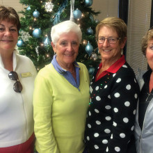 Cottonwood’s Lady Niners has selected Gina’s Team as the beneficiary of its annual Member-Guest golf tournament March 19 announced Co-Chairs Leslie Swan (right) and Karen Kishpaugh (second from right). Gina’s Team speakers were Lady Niners member Charlene Clausen (left) and guest Romelle Durand (second from left).
