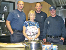 Carole Vanjes delivers a first Friday meal to shift B of Sun Lakes Fire Station Two. Firefighters enjoyed a home cooked meal without the hassle of purchasing and preparing for themselves.