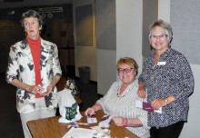 Helping at the Gilbert spelling bee are, from left, Virginia Metz of Sun Lakes, Anna Ayala of south Chandler and Sue Niesz of Sun Lakes.