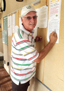 Vice President of CTC, Hal Davis, signs up for the week-long Mixed Doubles Tournament