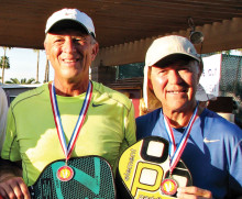 Venture Out 4.5 Men’s Doubles Gold medal winners David Zapatka and Don Simmons