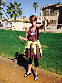 Tammy Dockter shows her catch.