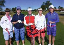 Patty Gray, Nancy Gray, Jan Stephenson, Glo Malmberg and Janet Kelleher play in LPGA Legends Tour-Pro-Am on March 6.