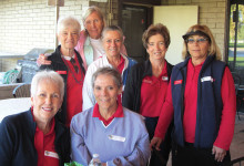 Lady Niners Linda Breitbach, Marcia Gaudioso, Ann Gavin, Barb Pezzute, Leta Polson, Judy Thompson and Catherine Tinerino-Moore at Shalimar