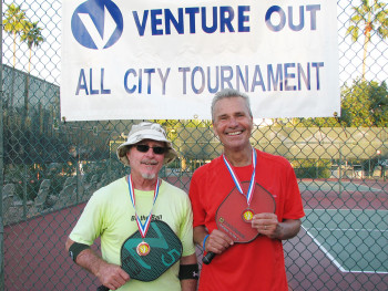 Venture Out 4.0 Men's Doubles Silver medal winners Greg Mather and John Edmunds