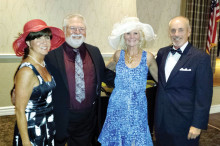 Passing the torch: Incoming Co-Presidents Shirley and Rob Spade (left) with outgoing Co-Presidents Pat and Larry Wolfe enjoy the season finale