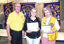 District Governor Lion Larry Palmer, Betty Hollingsworth and Lion Pat Hollander