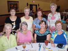 Enjoying the Lady Putters’ spring luncheon are front row (left to right) Eleanor Nicolosi, Faith Missildine, Nina Scinto and Fran Schuring; back row (left to right) are Teddy Cole, Lucy Geller, Betsy Wedeward and Alice Bannerman