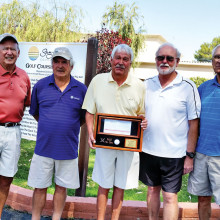 Regular golf group: Norm Mark, Kim Waterhouse, Fred Rusch, Roger Hagemeisiter and Ed Anglo