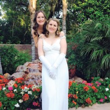Debutante Kristen Carrieres (front) with sister Katelyn Carrieres