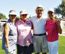 The 1st place team is pictured (left to right) Donna Branscom, Jean Parrish, Val Fazio and Carol Anderson