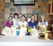 Awards presentations made to (left to right) Sheila Junkermeier, Dottie Holme, Linda Thrash, Shirley Weaver and Elaine Osborn.