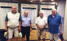 Winning mixed team of the April 16 Home and Home: Adrian Barber and Bud Murray, PVCC and Dave White and Ken Cross of SBCC.