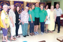 Pictured (left to right) club President Lion Ruth Palmer, SLHOA No. 1 (Library) Genevieve Welch, SLHOA No. 1, General Manager Kelly Haynes, AZ Blankets for Kids and Child Spree Betty Manovsky, We’re Moving Forward Rhonda Alcorn, Austin Alcorn and Tara Pepiton, Foundation For Blind Children Catrina Frost, Neighbors Who Care Carol Bowers and Sun Lakes Fire Dept. CAP Dave Mattson. Not in attendance were: AZ StandDown, HOBY, Herdt Scholarship recipients from Perry H.S. and Chandler/Gilbert Community College, Sun Lakes Anglers Club, Threads of Love, Veterans Administration Volunteer Services and Chandler Food Bank.