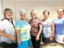 Officers leading Cottonwood’s Lady Niners for the 2015-16 year pictured (left to right) Co-Vice-Presidents Barb Schmoekel and Dixie McQuaid, President Bettie Lu Buchanan, Secretary Cathy Kinnick and Treasurer Lynn Tanner.
