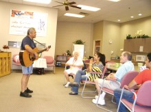 Ron Clavecilla entertains guests at The Perfect Place.