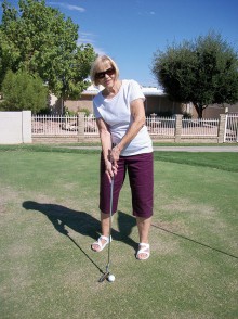 On Tuesday, July 21, Verla Matuschka, member of the Sun Lakes 9ers, had 10 putts for nine holes. Congratulations, Verla!