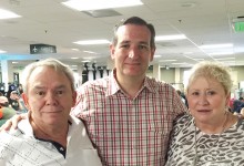 Ed Dean (left) and Paulette Schaier (right) were surprised to meet Senator Ted Cruz at the Reno, Nevada Airport.