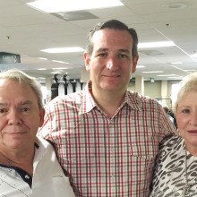Ed Dean (left) and Paulette Schaier (right) were surprised to meet Senator Ted Cruz at the Reno, Nevada Airport.