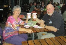 Paula and Wade Cunkelman of Cruise Planners enjoy a Rudesheimer Coffee in Germany.