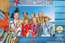 Some Cheers members gather for a photo op at the Labor Day party.