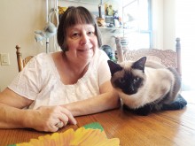 Eileen with her cat Bella