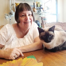 Eileen with her cat Bella