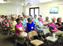 The audience at the Garden Club meeting listening to the speaker.