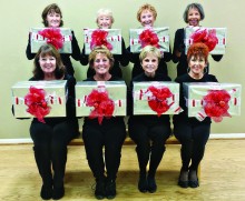 Dancers: Front row (left to right) Beth Derheim, Linda Shanahan, Jan Rathke and Barbie Bergerson; back row (left to right) Sharon Guzman, Merrie Ellen Bergeth, Elaine Sheppard and Pam Amica