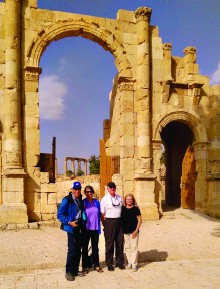 Randy and Jane Roter and Ray and Jeanette Rajamaki in Jerash, Jordan.