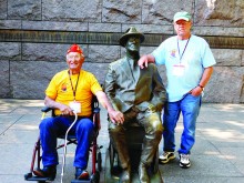 Marines Ernie Karkula and Gordon Fiacco at the DC WWII Memorial