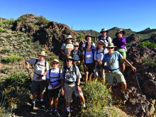 Sun Lake hikers enjoy the scenic Superstition Mountains