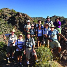 Sun Lake hikers enjoy the scenic Superstition Mountains