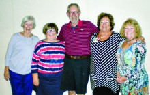 The 2015-2016 Board of the Sun Lakes Italian Club are from left to right: Co-Vice President Betty Tuzzolino, Treasurer Carole Anne Smith, Sergeant-at-Arms Michael Smith, President Marie Szymanski, and Secretary Donna Haugland. Not pictured are President Elect Linda Schwartz and Co-Vice President Janet Bideaux.