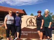 Cottonwood’s Lady Niners officers for 2015-16 are from left Treasurer Lynn Tanner, President Bette Lu Buchanan; Secretary Cathy Kinnick; and Vice President Dixie McQuaid.