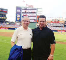 Tom and Robert Drake at an Atlanta Braves game.
